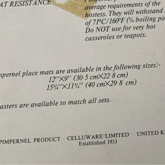 vintage Pimpernel placemats - Picture 10 of 12